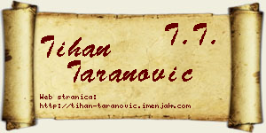 Tihan Taranović vizit kartica